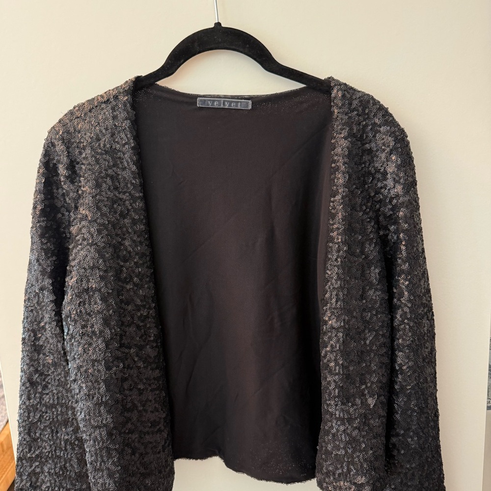 Velvet Classic Black Sequin Blazer